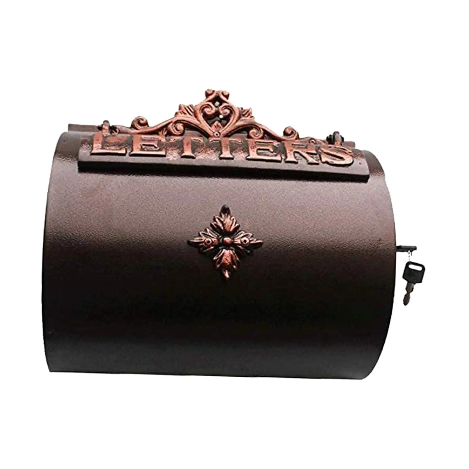 

Vintage Cast Iron Locking Mailbox with Key Lock Retro Residential Mail Box Villa Outdoor Letter Box Wall Mount Locking Mailboxes