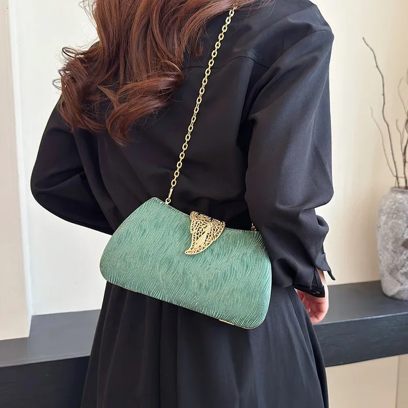 Новая модная Ретро сумка-мессенджер через плечо с застежкой и цепочкой для