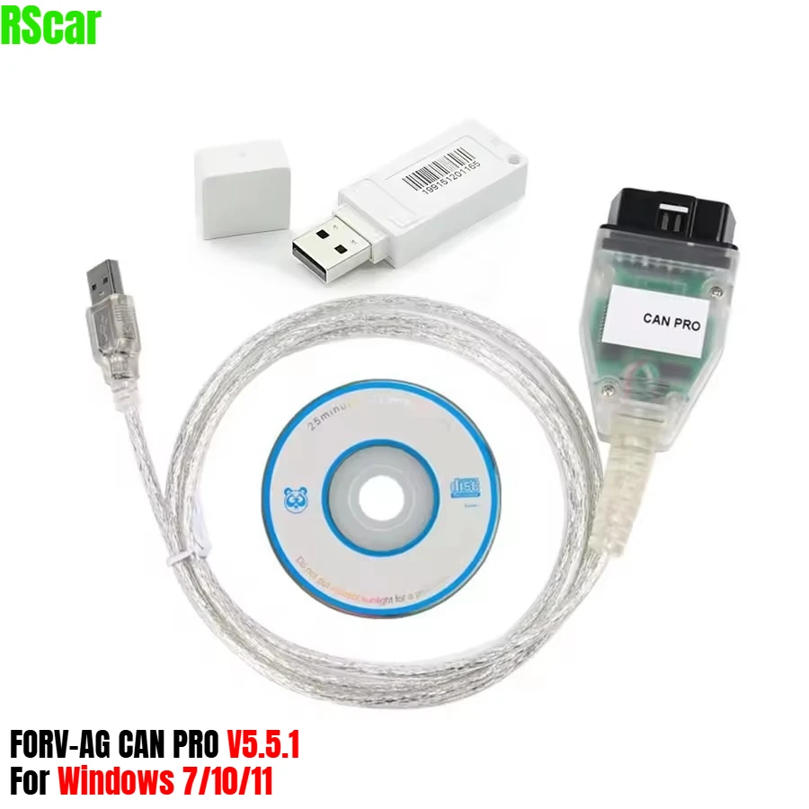 Фото FOVAG CAN PRO 2020 V5.5.1 с ключом и чипом FTDI FT245RL VCP OBD2 Диагностический интерфейс USB-кабель Поддержка Can Bus UDS K Line №1