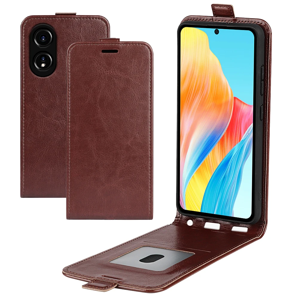 Вертикальный кожаный чехол-книжка с полным покрытием для OPPO A58 A78 4G Женский