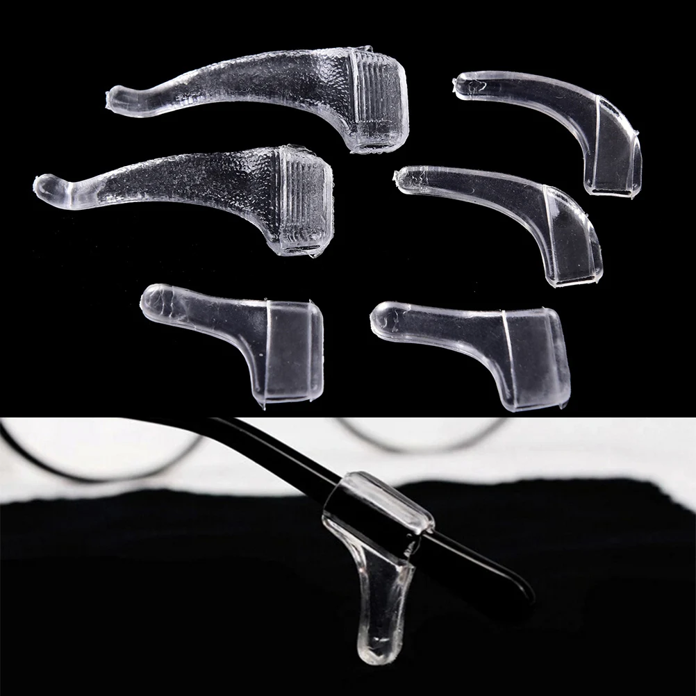 

10Pairs Silicone Ear Hooks Soft Clear Transparent Anti Slip Temple Tip Holder Eye Glasses