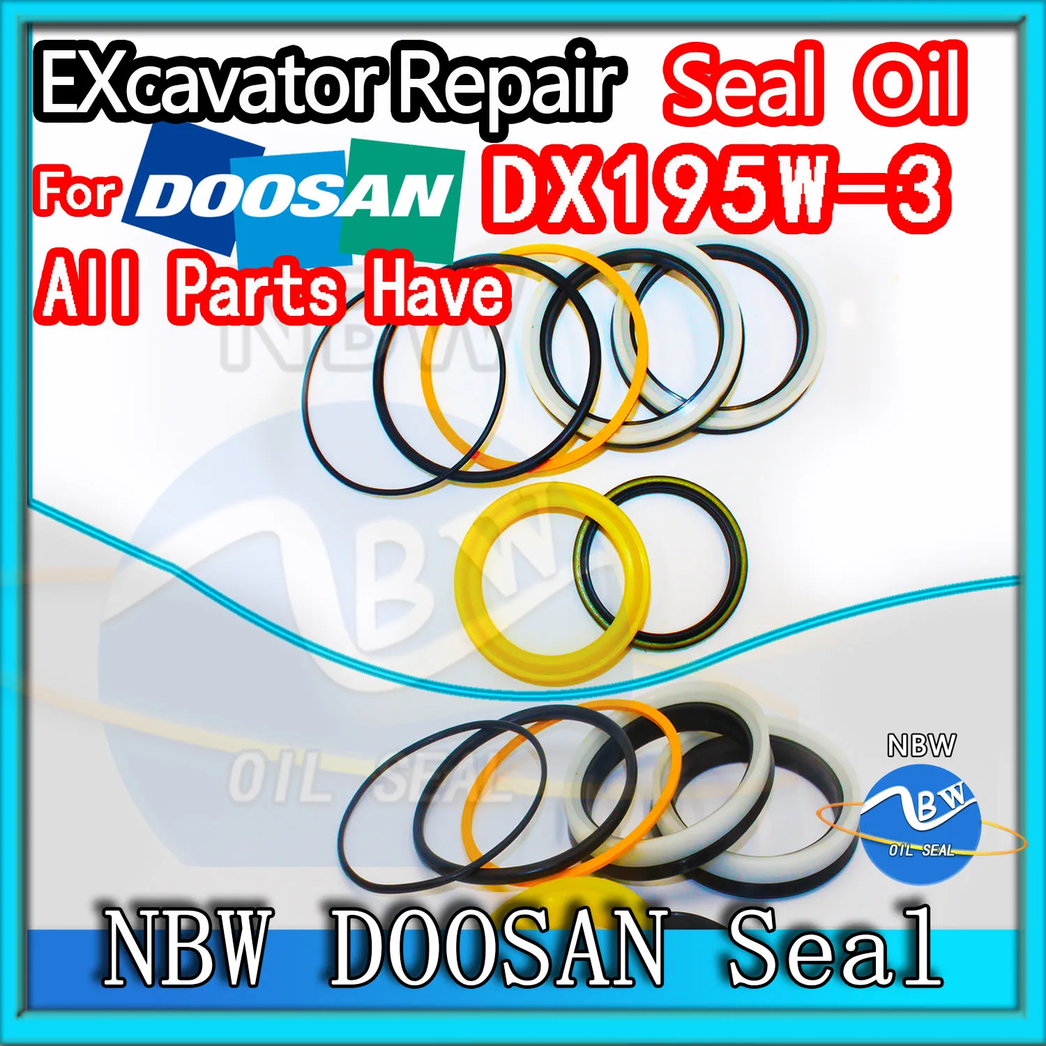 

For Doosan DX195W-3 Excavator Oil Seal Kit High Quality Repair DX195W 3 Swing Gear Center Joint Gasket Nitrile NBR Nok Washer