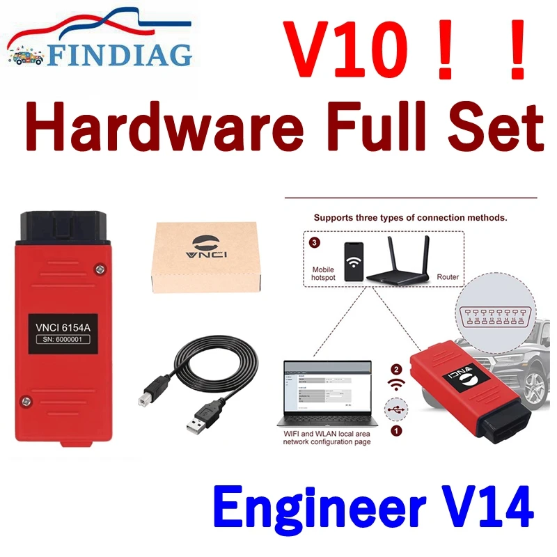 VNCI 6154 A 9.10 Поддержка CAN FD DoIP протокол оригинальная крышка драйвера SVCI 6154 VAS6154 5054A DOIP Диагностика и программирование