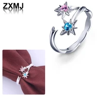 zxmj new fashion ring trend open rings for women creative girl rings popular diamond funny finger ring simple jewelry gift