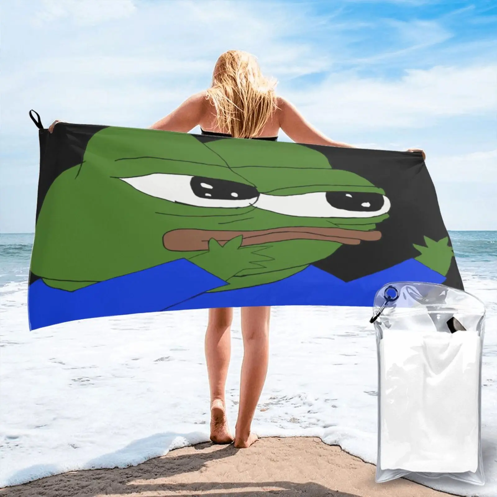 

Pepe The Frog Milky Meme Honk Beach Towel Beach Cover Up For Bath And Sauna Bathrobe Woman Bath-House Towels Beach Hand Towels
