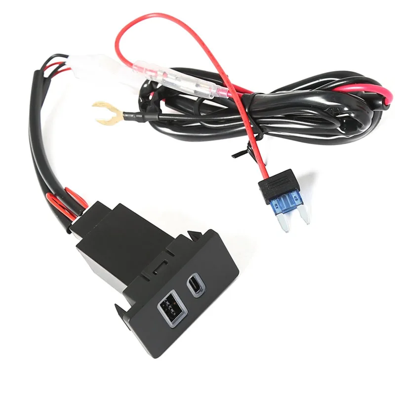 

1 шт. 12 В Быстрая зарядка с двумя портами USB QC3.0 Type-C разъем интерфейса PD быстрое автомобильное зарядное устройство для Toyota Corolla Camry LC80 LC95