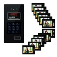 night vision password unlock id ic card reader 12 multi apartment building intercom video door phone