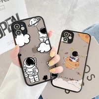 cartoon astronaut phone cases for iphone 11 12 13 pro max mini x xr xs max 7 8 plus se 2020 cute shockproof back cover fundas