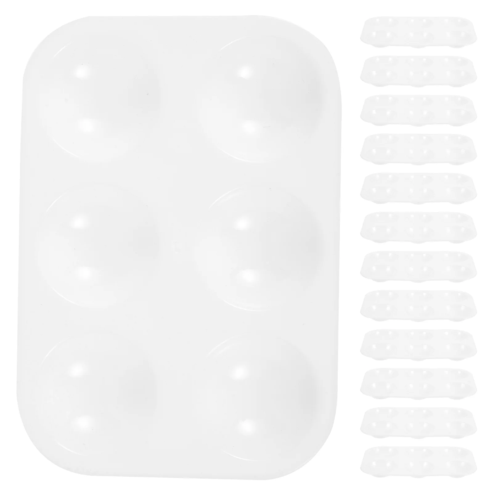 

12 Pcs Square White Palette Watercolor Nail Toning Six Hole Child Paint Pallets