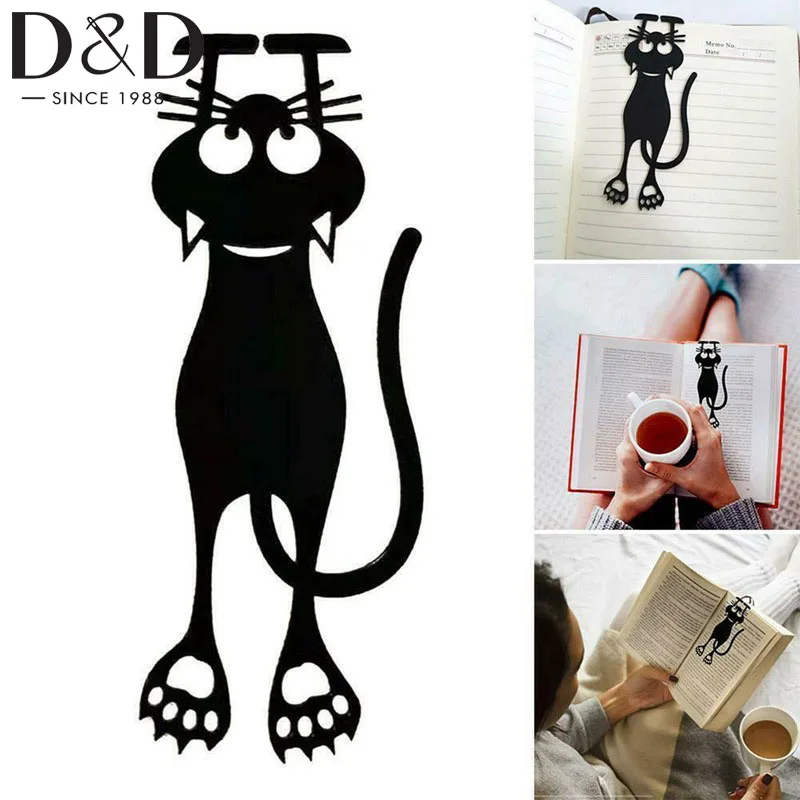 

5Pcs Black Kitten Bookmarks 3D Cat Plastic Bookmark Reusable Bookmark Black Cat Hanging Bookmark Reading Party Supplies