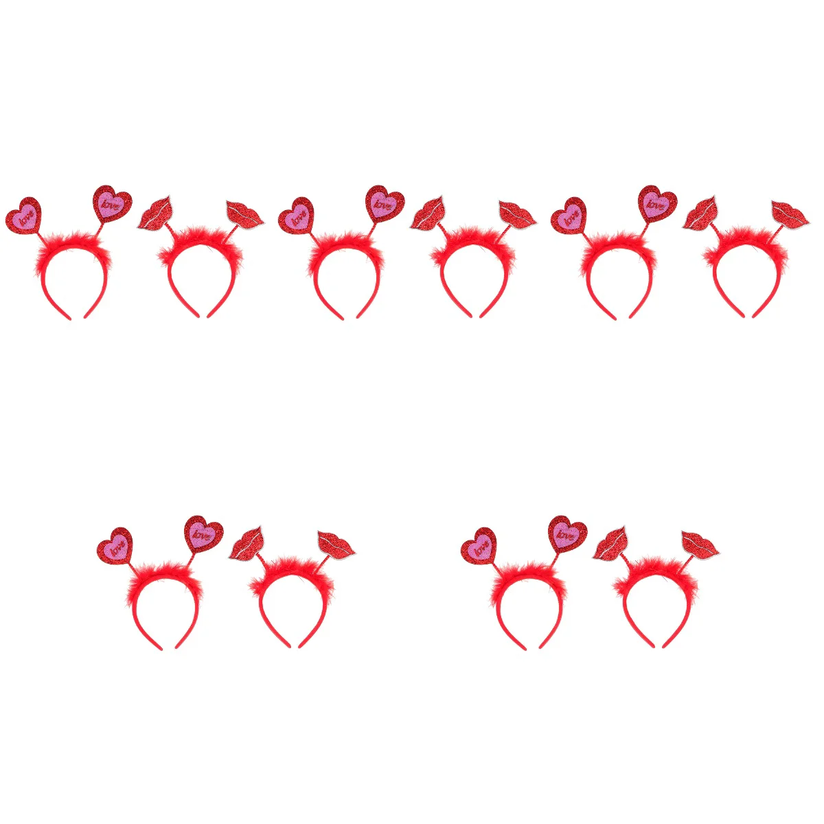 

10 шт., повязки для волос в форме сердца