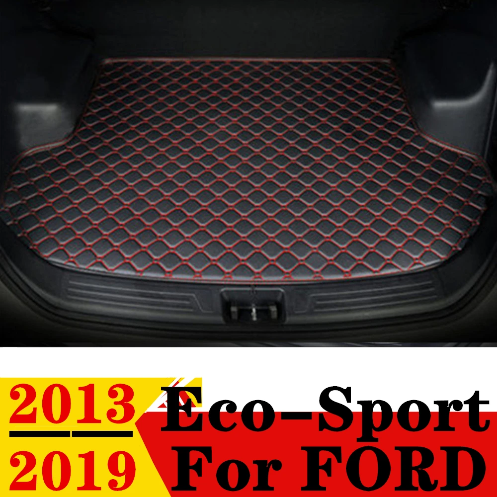 

Коврик для багажника автомобиля Ford Eco-Sport 2013 14-2019, плоский боковой водонепроницаемый задний коврик для груза, коврик, аксессуары для авто, под...