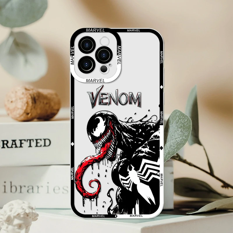Marvel Spider-Man Venom Phone Case for Samsung Galaxy A70 A55 A54 A53 A51 A22 A13 5G Shockproof Clear Soft TPU Cover Fundas Skin