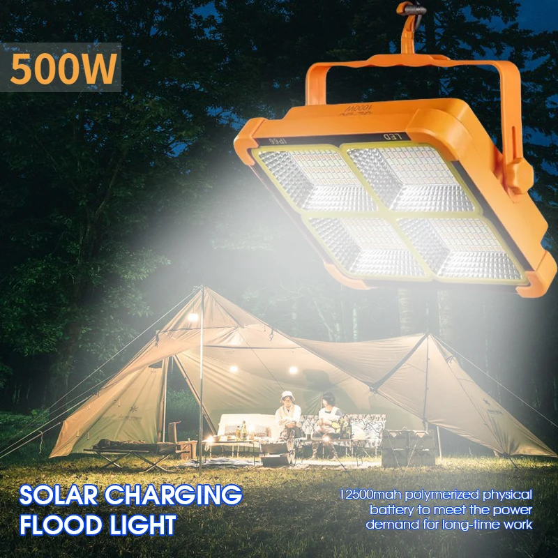 500W Solar Flood Light LED 4 Modes Solar Power Rechargeable 