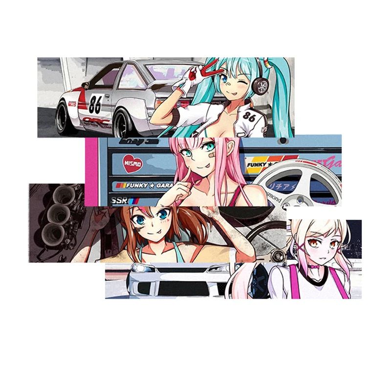 

Reflective Anime Girl Eyes with Car Racing Styling Slap Sticker Car Window Trunk Sticker Motorcycle Decal Vinyl Graphics