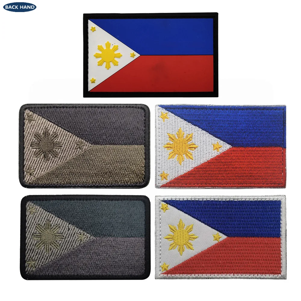 Филиппинский вышитый пудинговый флаг, тактическая повязка на руку наклейки Патчи для одежды, швейные вышитые нашивки DIY