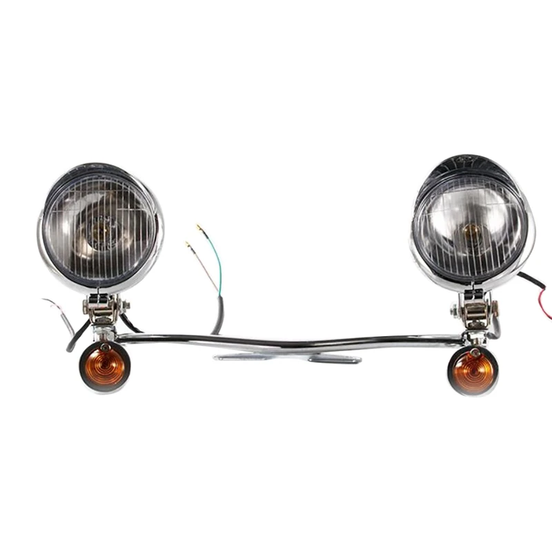 

Motorcycle Passing Lights Driving Spotlight Turn Signals Fog Light with Mounting Brackets for Glide Road