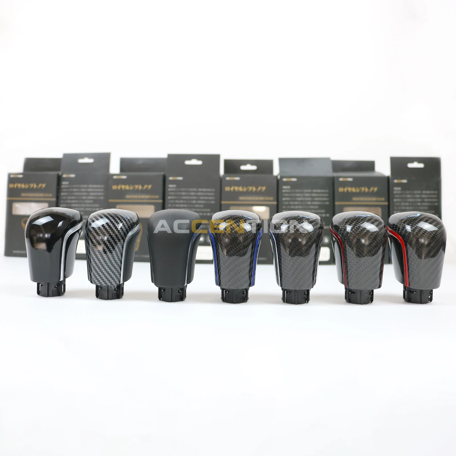 Черная кожаная ручка переключения передач из углеродного волокна для Toyota Corolla Camry