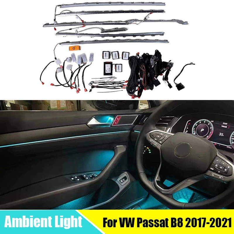 

For VW Passat B8 2017-2021 30-colors Ambient Lamp Decorare Light Upgrade Whole Car led Lamp Source Support Breathing Mode