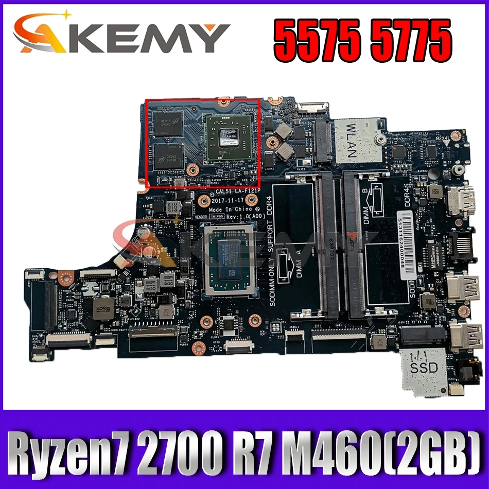 

Akemy FOR DELL INSPIRON 5575 5775 Motherboard CAL51 LA-F121P Ryzen7 2700 R7 M460(2GB) CN-0P34C9 P34C9 Mainboard 100%tested