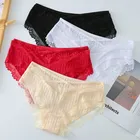 Красные женские сексуальные трусики, женские дышащие трусики, Прозрачное нижнее белье с заниженной талией для девушек, сексуальное нижнее белье