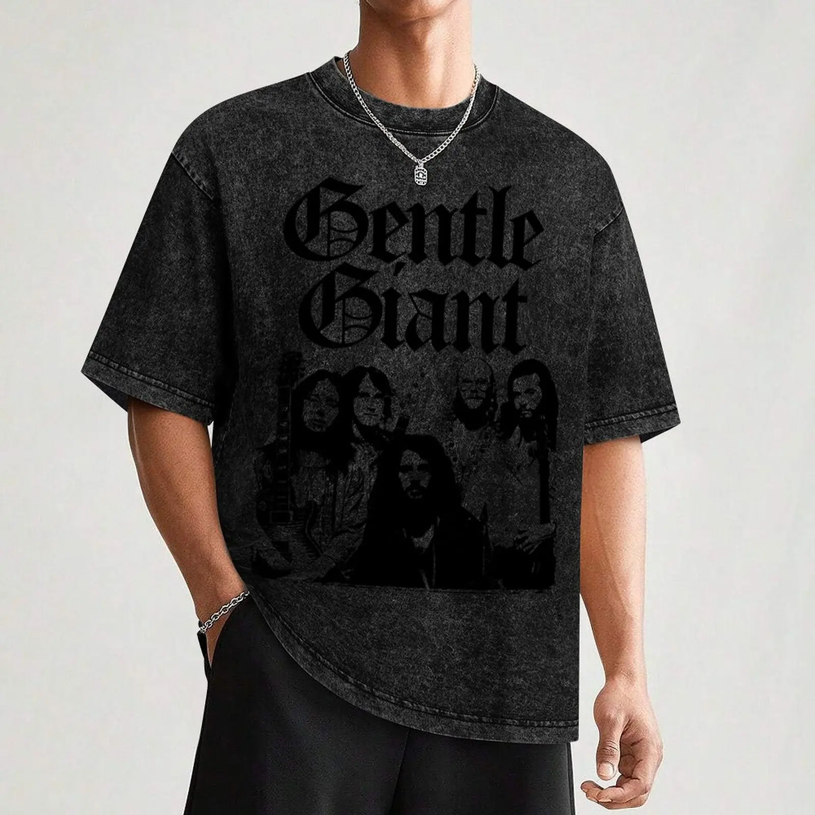 Фото Футболка GENTLE GIANT BAND MERCH, повседневная футболка больших размеров №3
