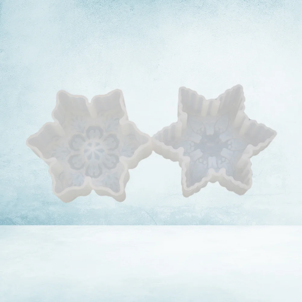 

2 Pcs Chocolate Candy Molds Jewelry Resin Snowflake Silicone Gumdrop Fondant Gummy Epoxy Craft Projects Pendant