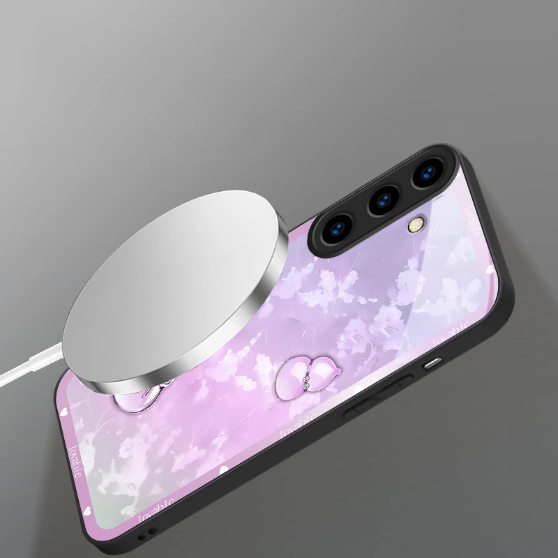 Фото Чехол для телефона Healing White Jade Gourd с магнитным креплением для Samsung Galaxy S26 Ultra S20 FE S21 S22+ S23Plus S24 S25 Edge, стеклянный №4