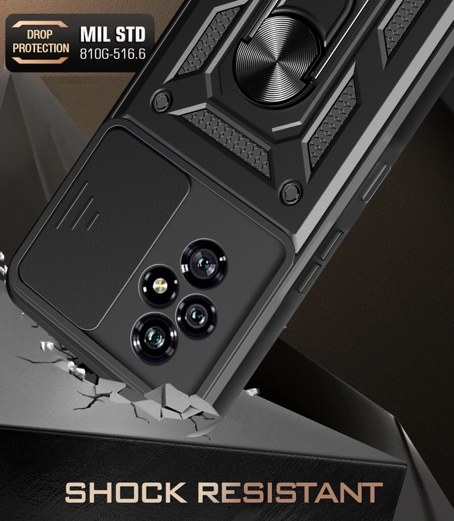 Слайд-камера Funda для Honor 200 Lite Pro защитный чехол с магнитным кольцом-подставкой Smart