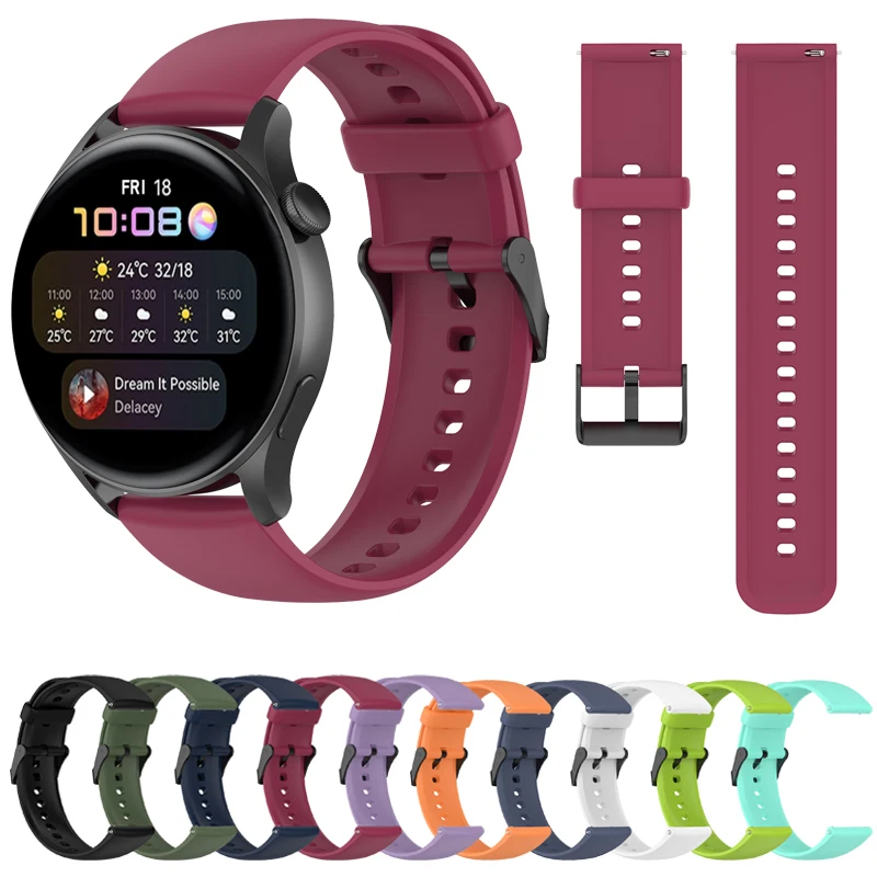 

Ремешок силиконовый для смарт-часов Huawei Watch 3, браслет для Huawei watch GT 42 мм 46 мм/GT 2e 3 pro, 22 мм