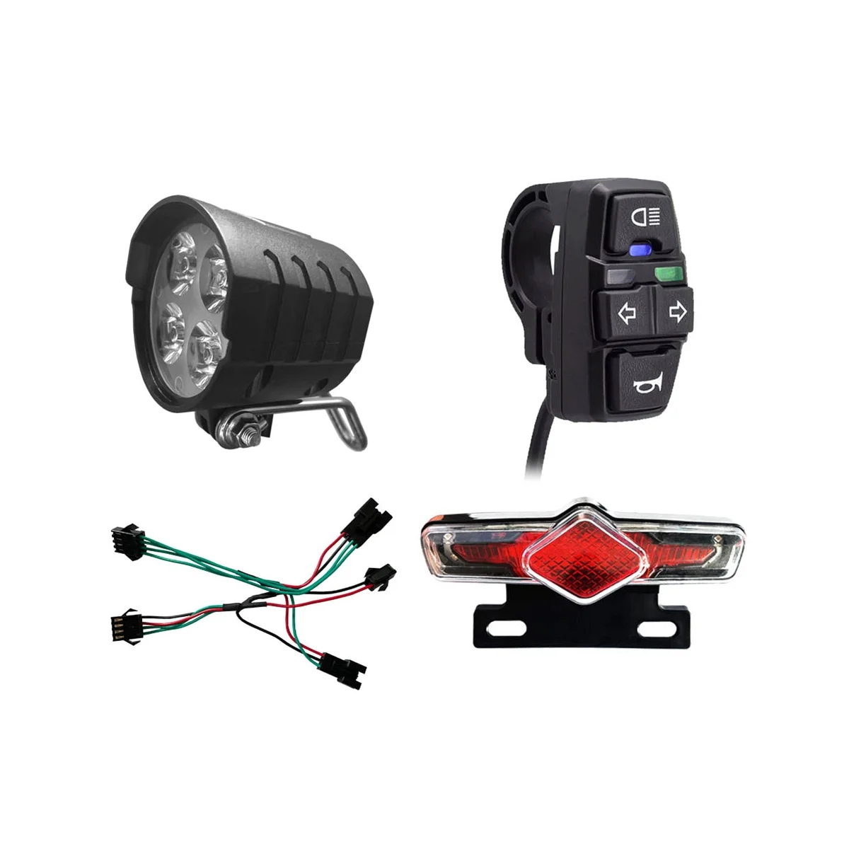 

EBike Headlight Taillight DK336 Set Front/Rear Light Electric Bike LED Lights SET for 36V 48V 52V 60V