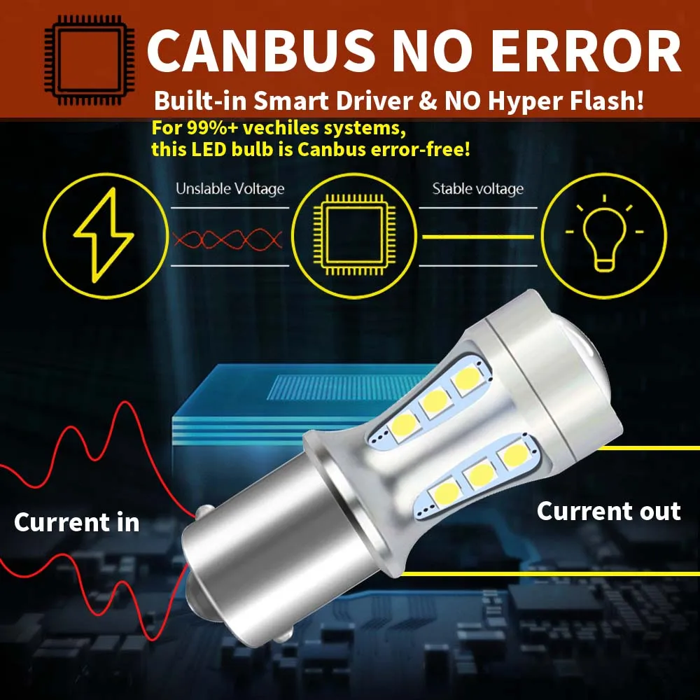 2 шт. P21W 1156 BA15S Светодиодный фонарь заднего хода Canbus Auto R10W 7506 5008 R5W Задняя резервная лампа Автомобильный диод Дневные ходовые огни DC 12 В S25 (art.: 3920d41beb7fe) - 3920d41beb7fe