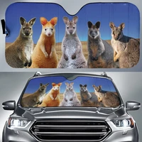 kangaroos family wallabie lover car sunshade kangaroo auto sunshade for car decor car windshield durable visor