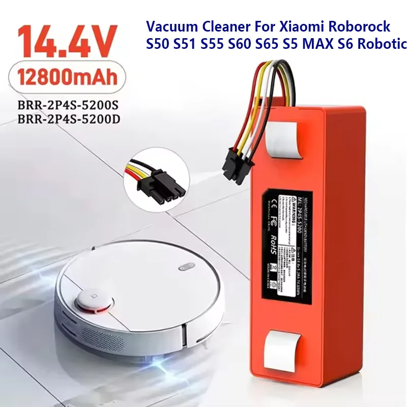 Аккумулятор для робота-пылесоса 12800 мАч 14 4 В Xiaomi Roborock S55 S60 S65 S50 S51 S5 MAX S6