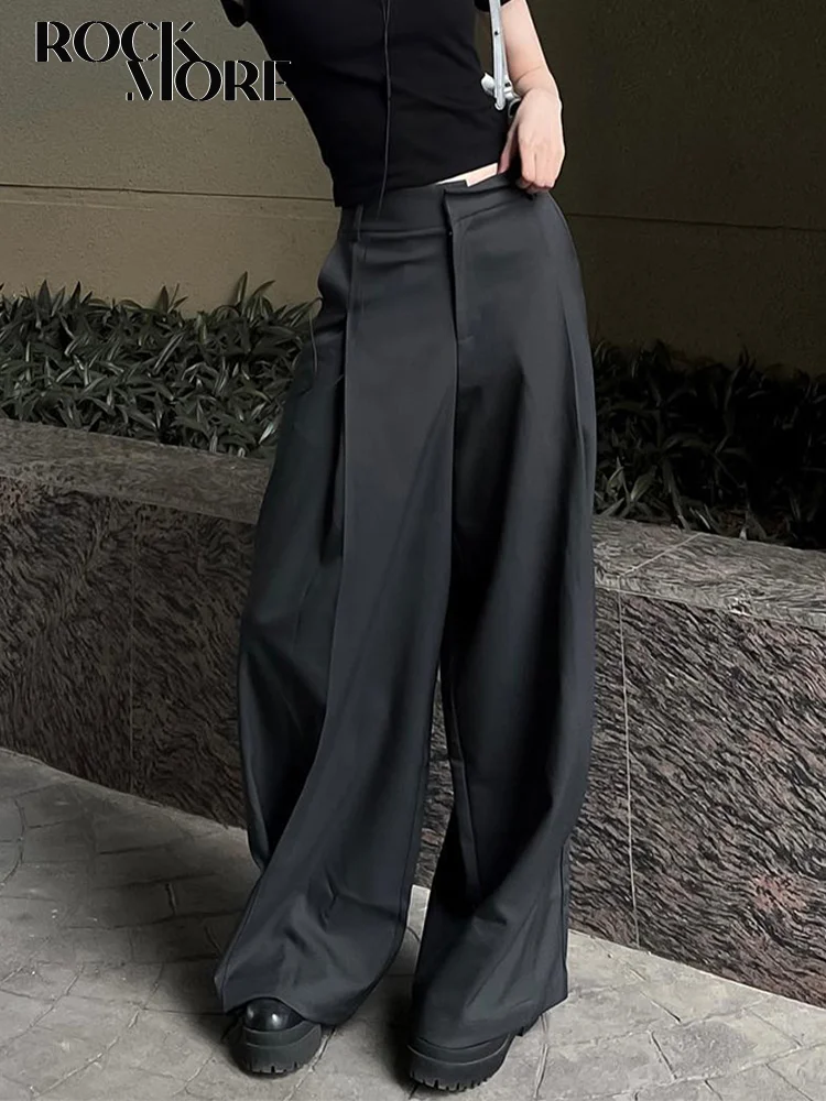 

Rockmore 2023 весенне-летний костюм брюки женские повседневные с высокой талией корейские модные офисные женские элегантные серые прямые брюки новые