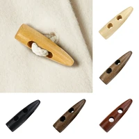 10pc horn imitation tooth wood buttons toggle double holes horn buckle olive buckle sewing accessory for clothing coat overcoat