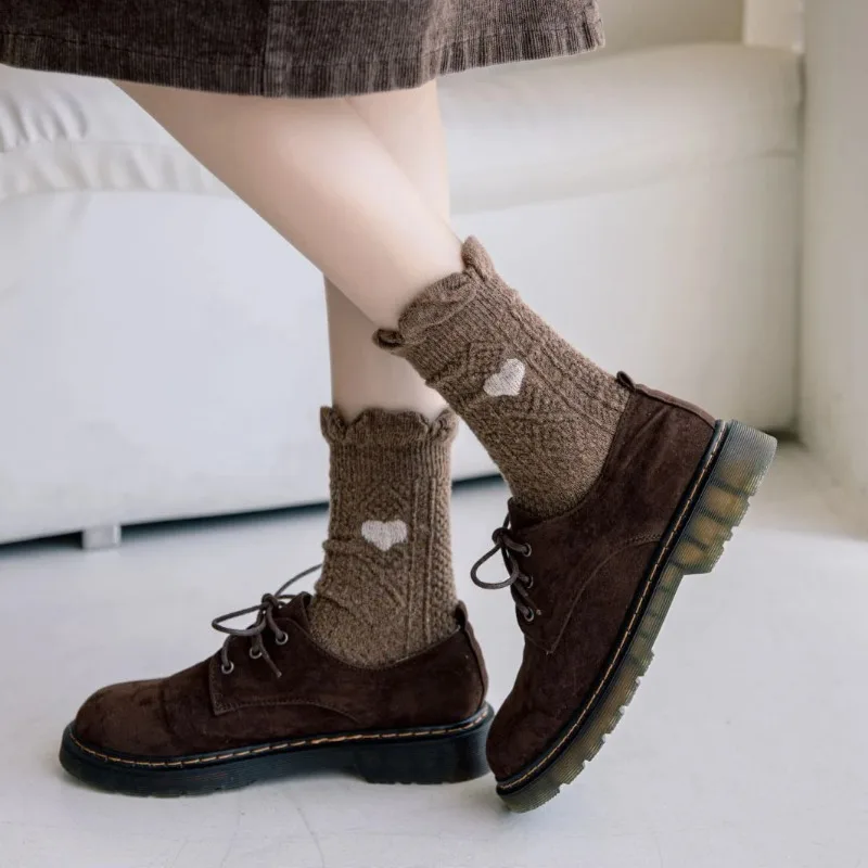 Носки с милым медведем женские носки из высокой шерсти сохраняющие тепло