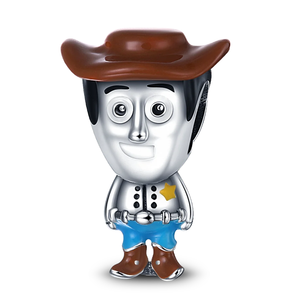 Disney Cowboy Charm Boy Girl 925 Sterling Silver Bead Suitable For Original 3mm Bracelet DIY Women Jewelry Support Wholesale