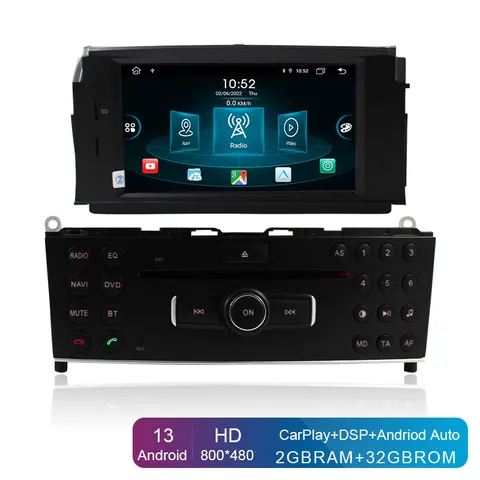 Jdaston 1 Din Android 13 4 + 64G Автомобильный DVD-плеер для Mercedes Benz C200 C180 W204 2007-2014 Мультимедиа GPS навигация стерео радио DSP