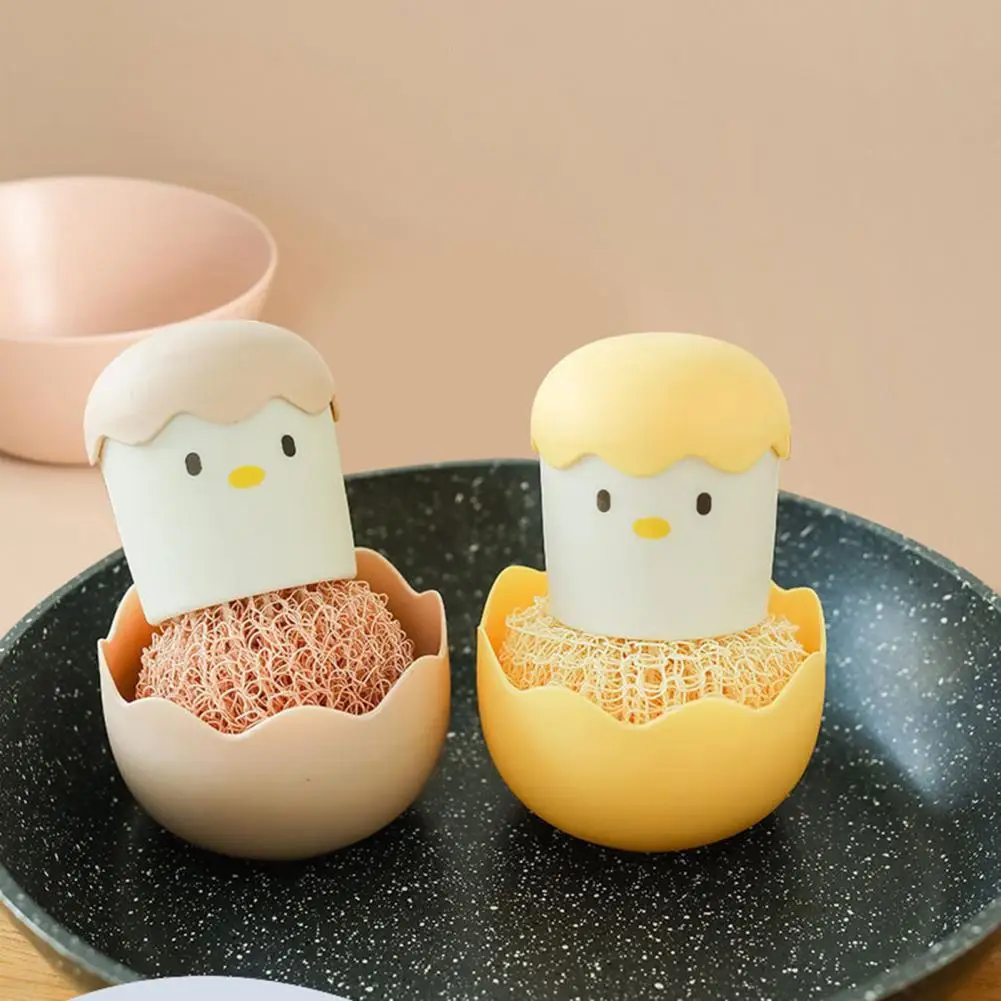 

Scrub Sponges Kitchen Dishwashing Brush Cute Eggshell No Slag Pot Bowl Dishwashing Brush Washing Cast Iron Pan/Po Cleaning Tools