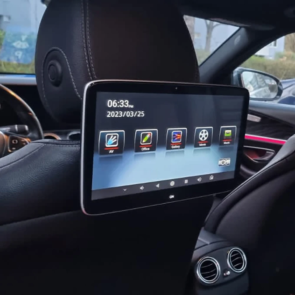 Фото Экран телевизора на заднем сиденье для Mercedes-Benz GLE GLS Class Android, монитор подголовника с автомобильным развлекательным видеомультимедийным плеер №2