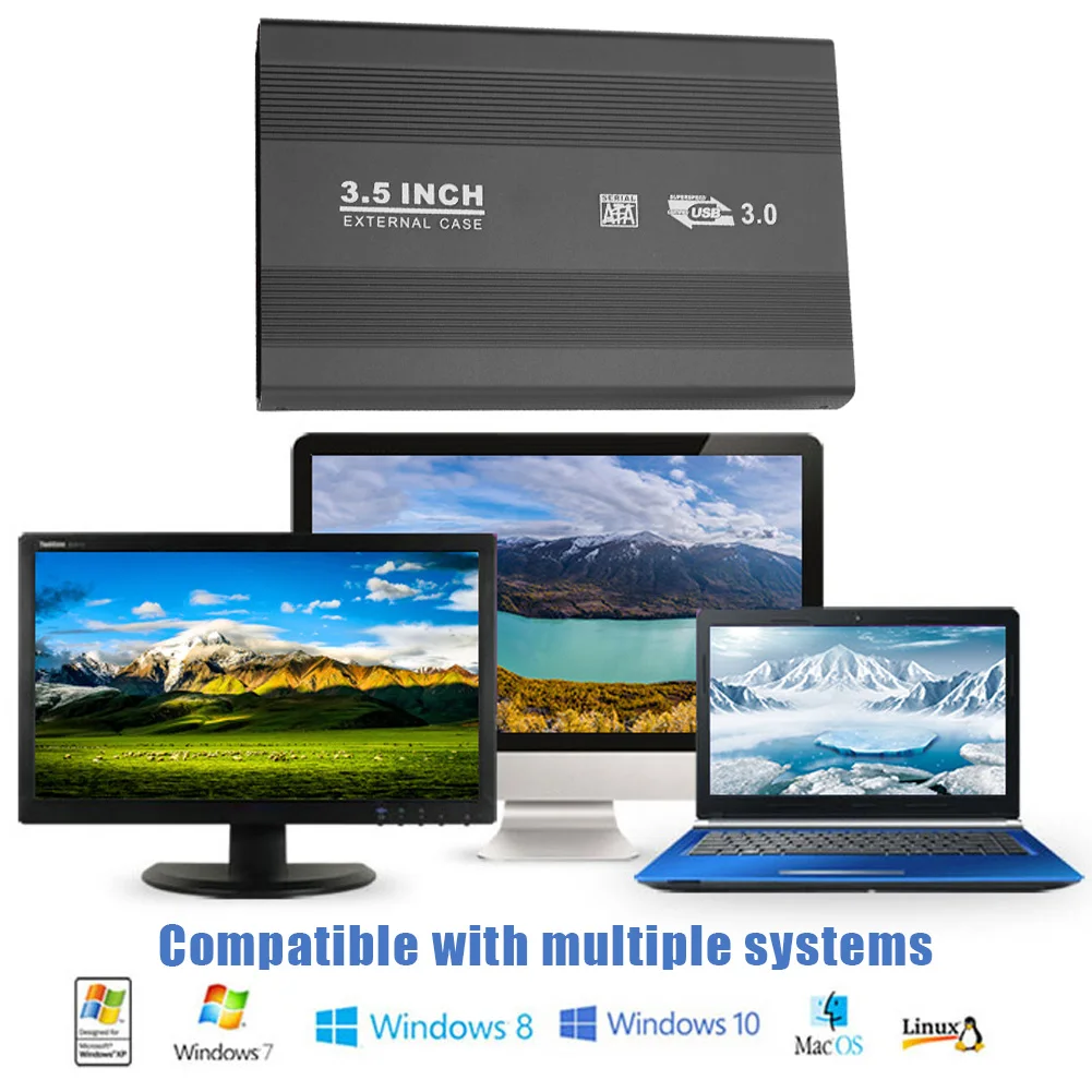 

Portable 3.5 inch SATA HDD SSD Box Case USB3.0/USB2.0 Hard Drive Disk Enclosure