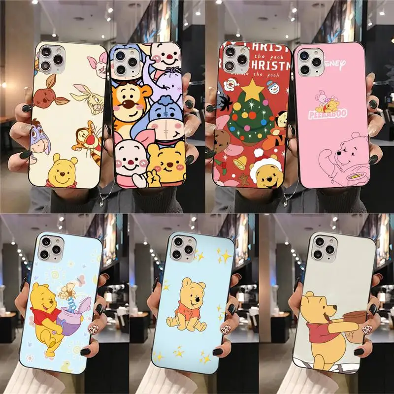 

Disney Cute Winnie The Pooh Bear Phone Case For iphone 14 Plus 13 12 Mini 11 Pro XS Max X XR Cover