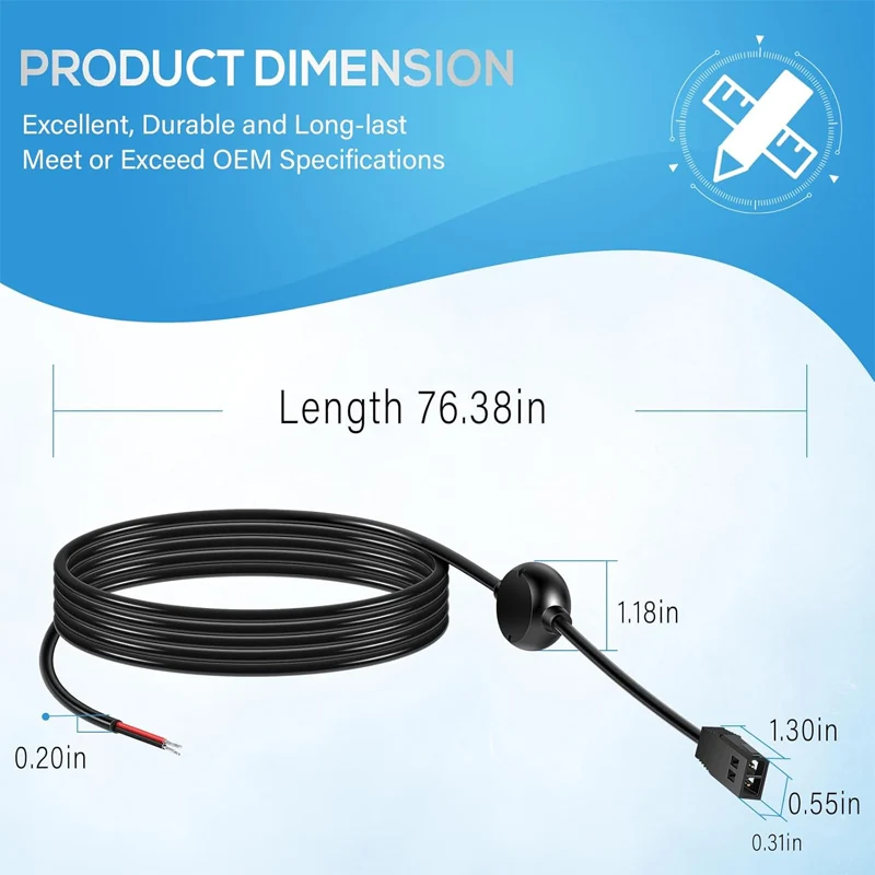 Фильтрованный силовой кабель PC 11 720057 -1 Подходит для Humminbird All Helix серии 8/9/10/12/15