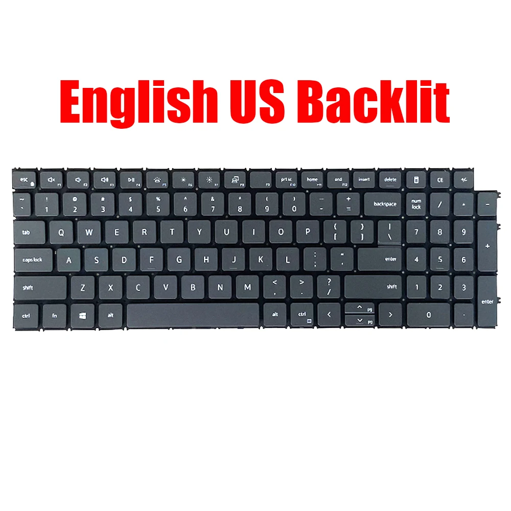 

English US Laptop Keyboard For DELL For Inspiron 15 3510 3511 3515 3520 3521 3525 5510 5515 5518 7510 16 7610 Black With Backlit