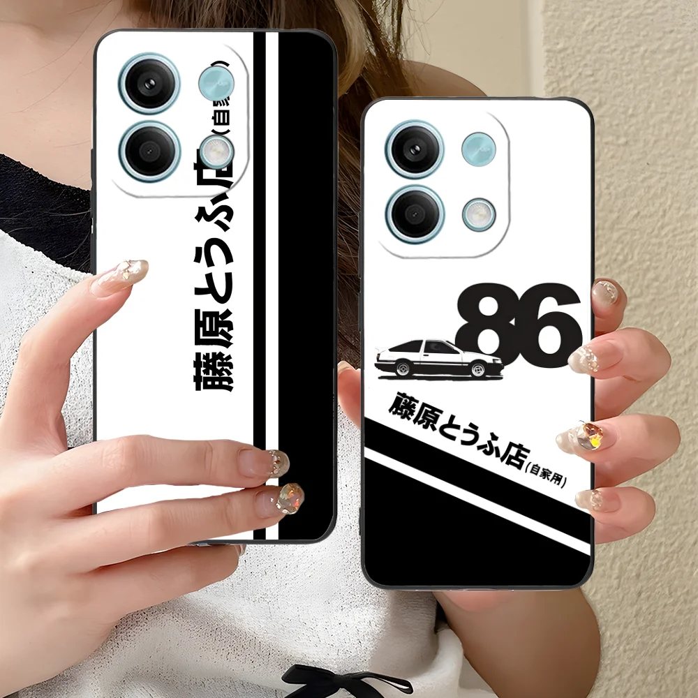 Чехол для телефона Initial D Takumi Xiaomi Redmi Note 13 12 11 10 9 8 7 6 S A Pro Lite Plus 5G черный чехол