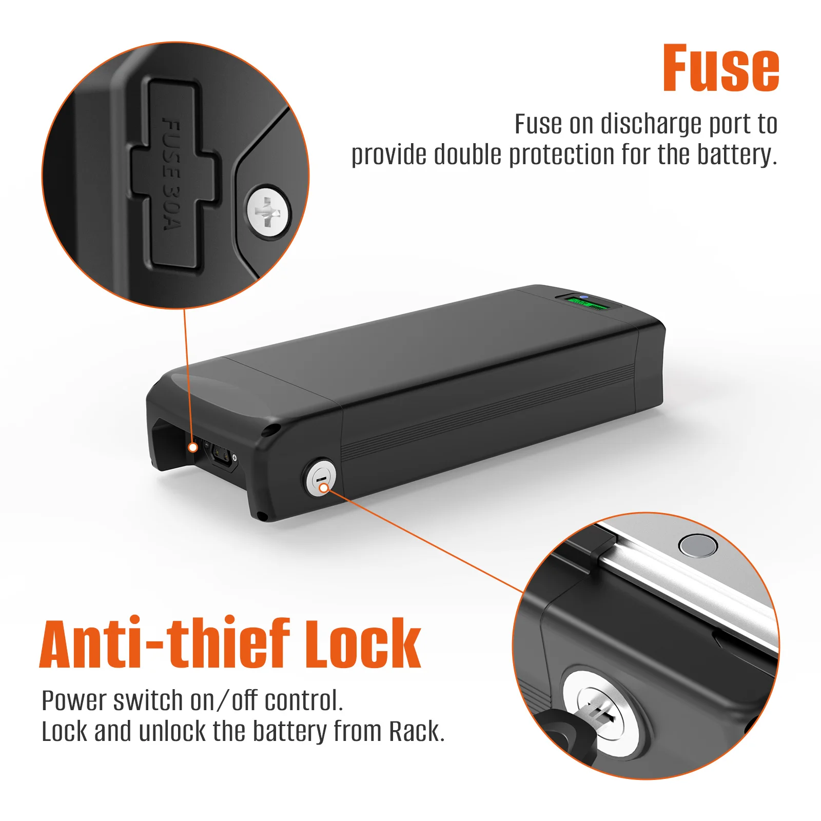 Аккумулятор для заднего багажника eBike 21700 18650 52 в 48 27 Ач 36 ач с двойным чемоданом