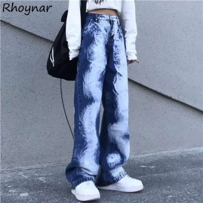 

Jeans Women Vintage High Street Denim Feminine All-match Full Length Casual Retro Basic Spring Fall Ulzzang Student Unisex Ins