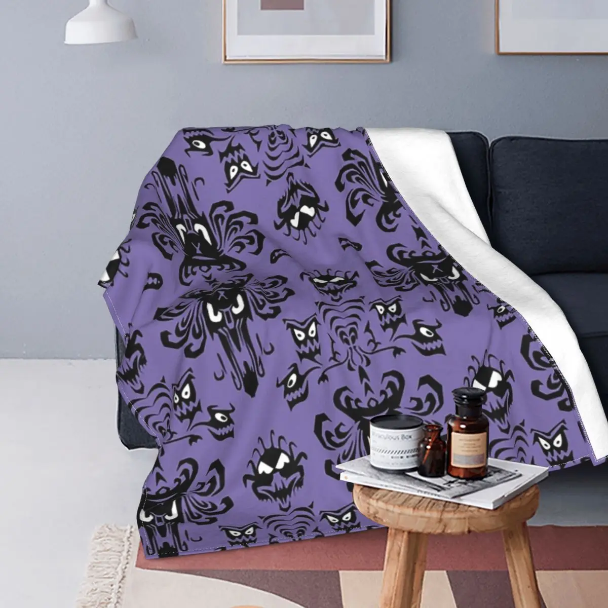 

Grimace Haunted Mansion Blanket Halloween Horror Fleece Awesome Soft Throw Blanket for Home Restaurant Winter 09