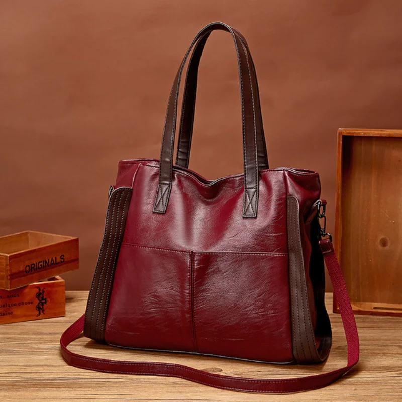 

BKQU Luxury Women's Bag Fashion Black Women's Bag PU Solid Color Zipper Women's Bag Simple Casual Multifunctional Shoulder Bag